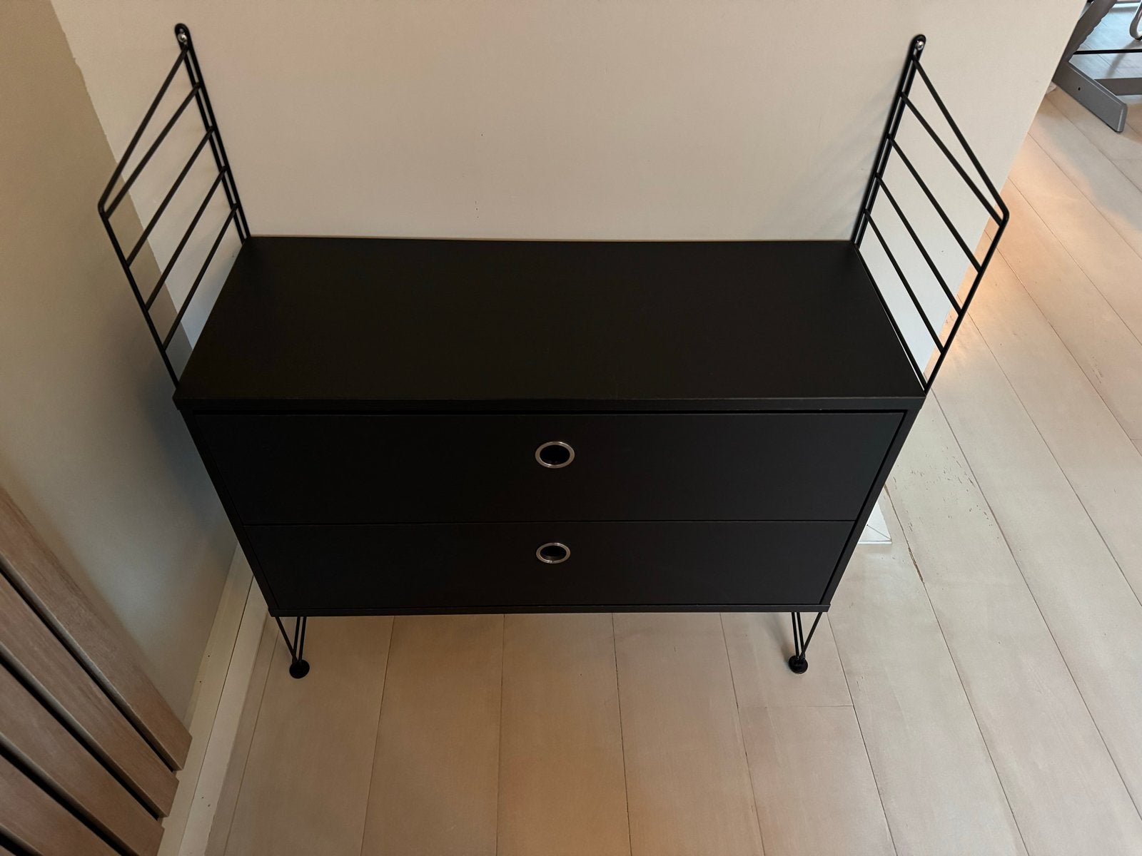 Zwarte ladekast van String, Gebruikt, 1 of 2 laden, Minder dan 100 cm, 25 tot 50 cm