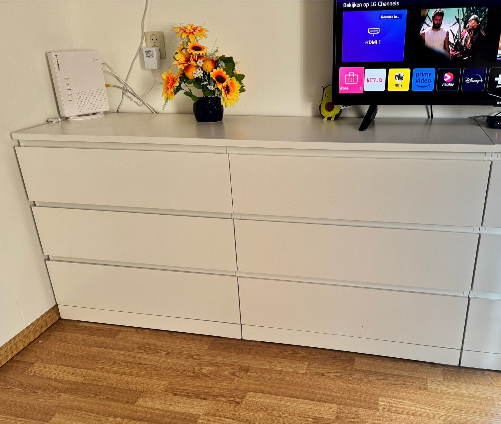 IKEA MALM ladekast - Wit, 6 lades, Ophalen, Gebruikt, 5 laden of meer, 150 tot 200 cm