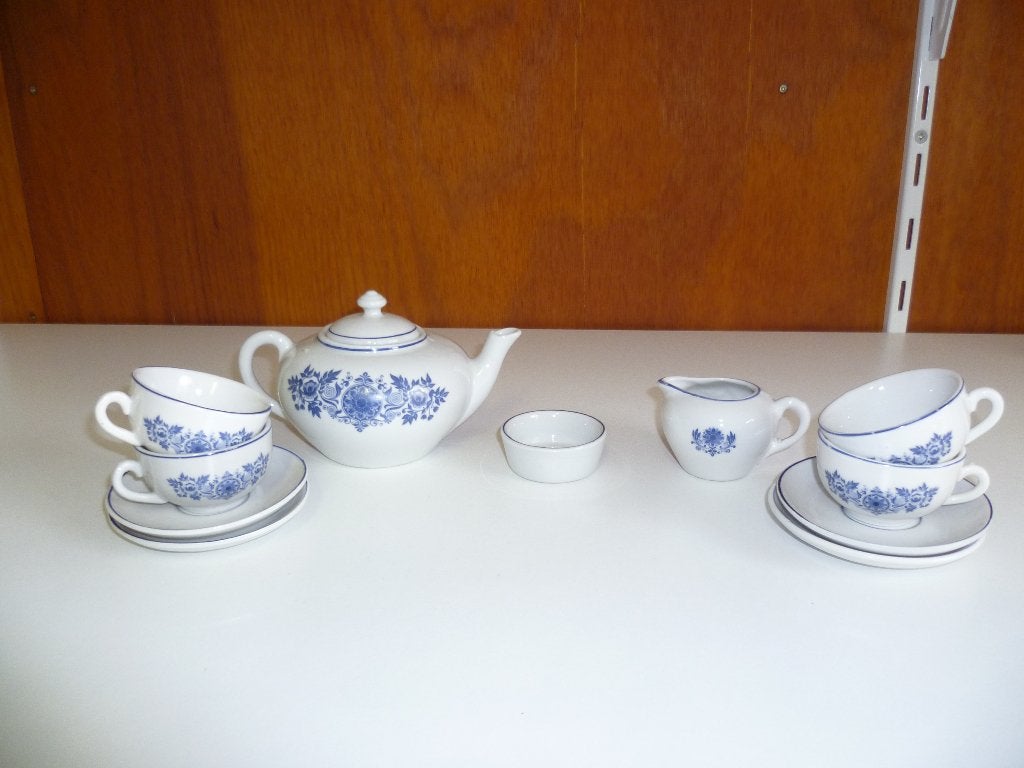 D.E. serviezen, Verzamelen, Ophalen of Verzenden, Zo goed als nieuw, Porselein
