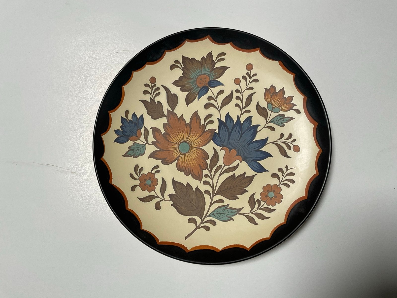 Vintage Flora Gouda Plateel Wandbord Handwerk, Antiek en Kunst, Ophalen of Verzenden