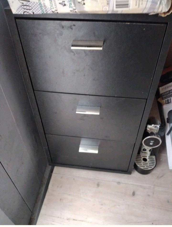 Zwarte houten ladekast met 3 laden, Huis en Inrichting, Ophalen of Verzenden