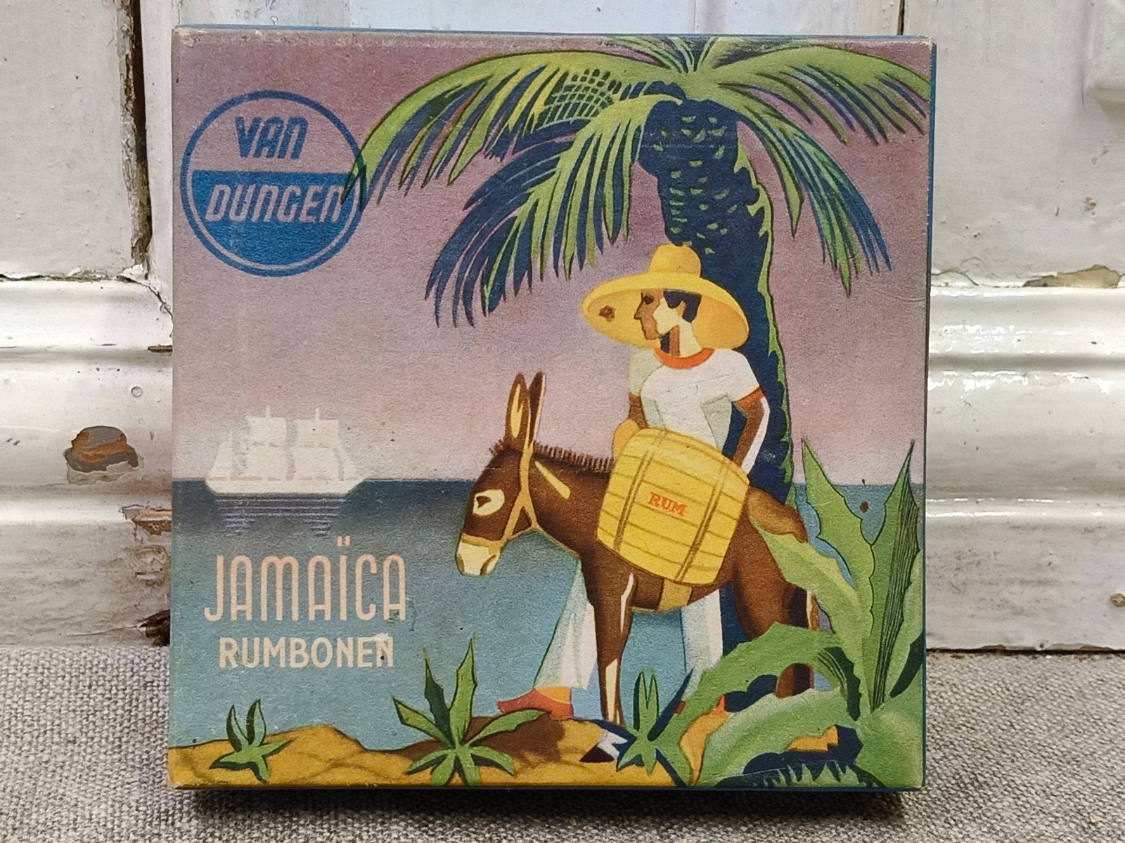 oud doosje Jamaïca rumbonen, van Dungen, Ophalen of Verzenden, Gebruikt, Verpakking