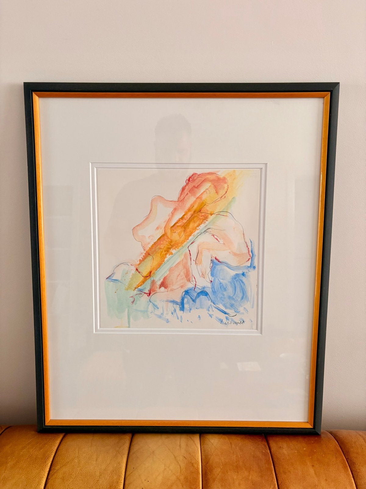 Aquarel Paul Lussanet - Vrouwelijk Naakt Ingelijst, Ophalen, Portret of Personen, Expressionistisch, Aquarel