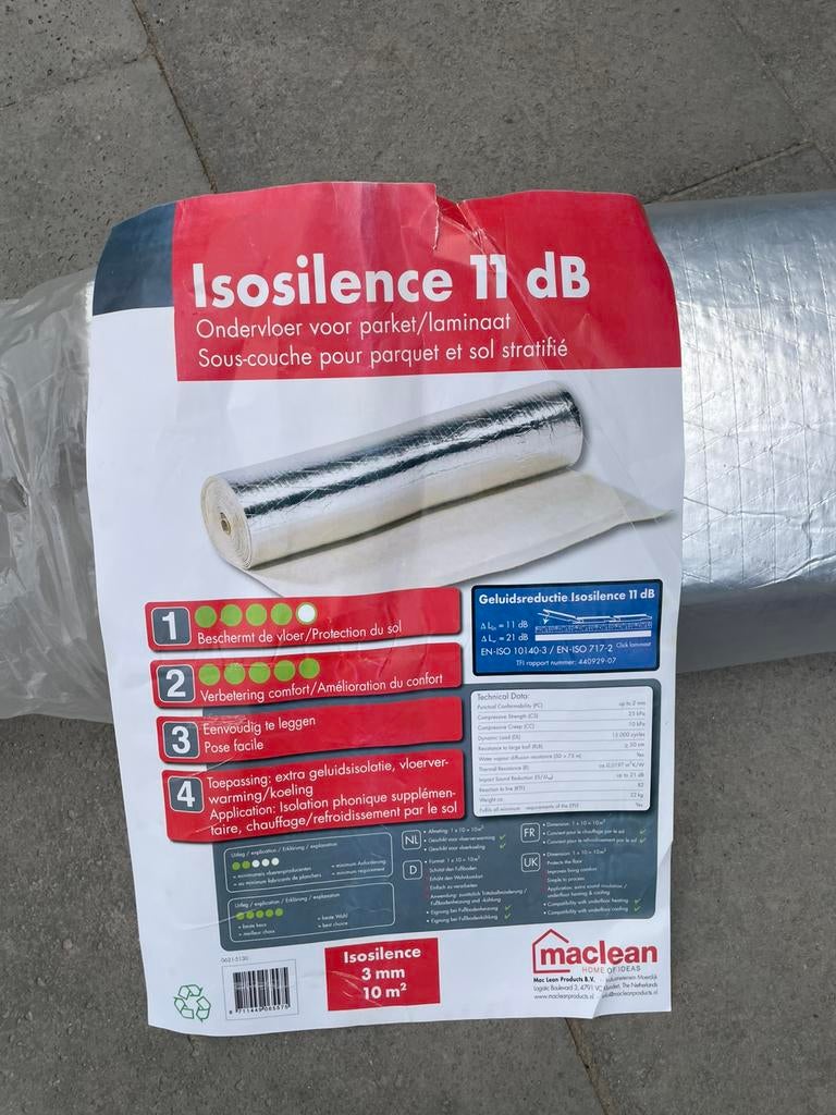 Isosilence ondervloer voor laminaat, Overige materialen, Nieuw, 5 tot 10 m², Vloerisolatie