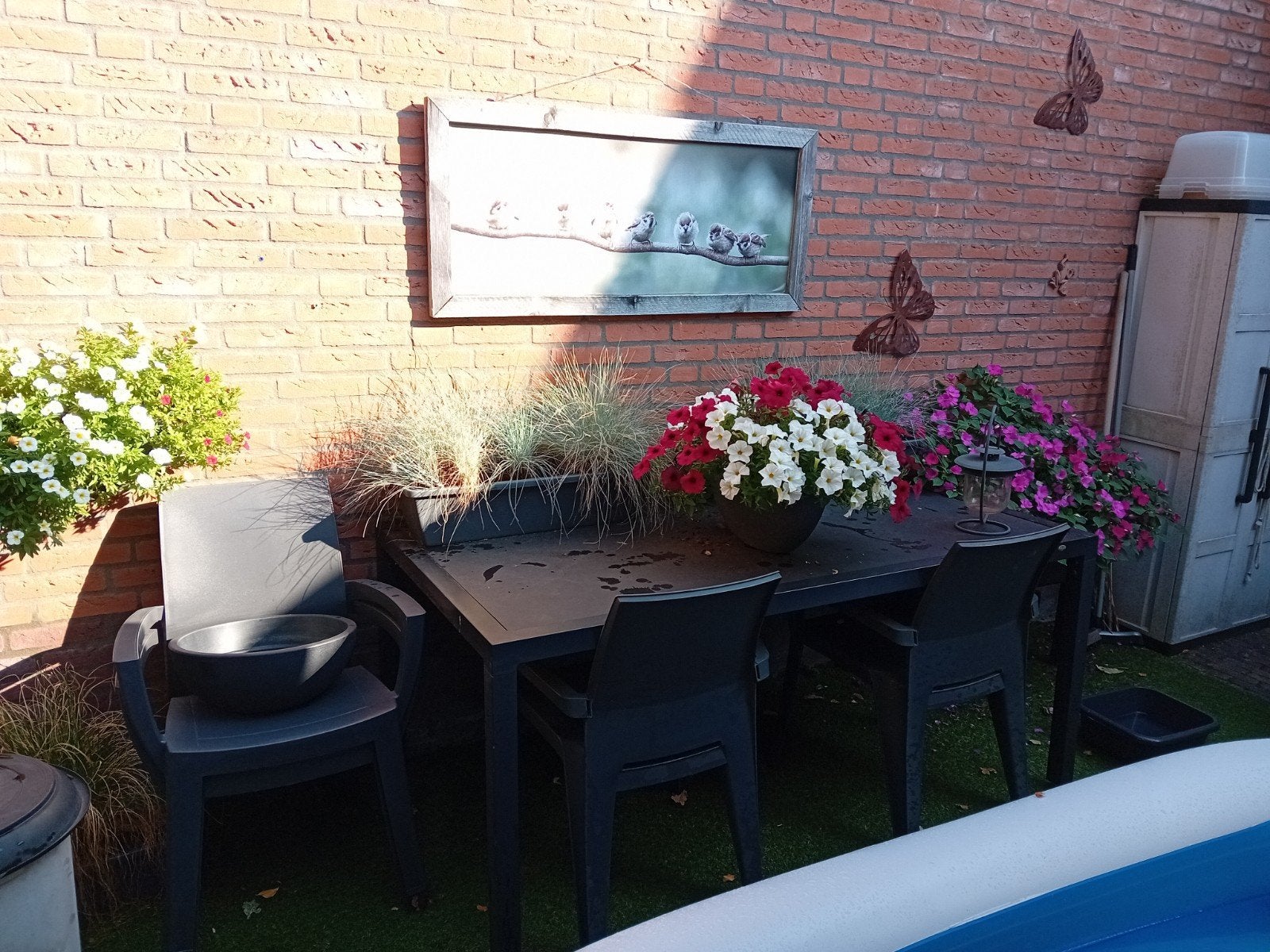 Tuintafelset met  stoelen, Tuin en Terras, Ophalen, Gebruikt, Rvs, 6 zitplaatsen