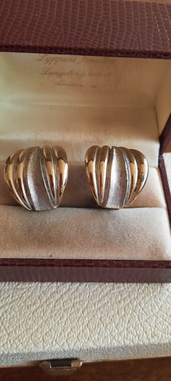 Vintage oorbellen, bicolor,Sphinx,jaren 60,gemerkt., Sieraden, Tassen en Uiterlijk, Ophalen of Verzenden, Overige materialen, Oorbellen
