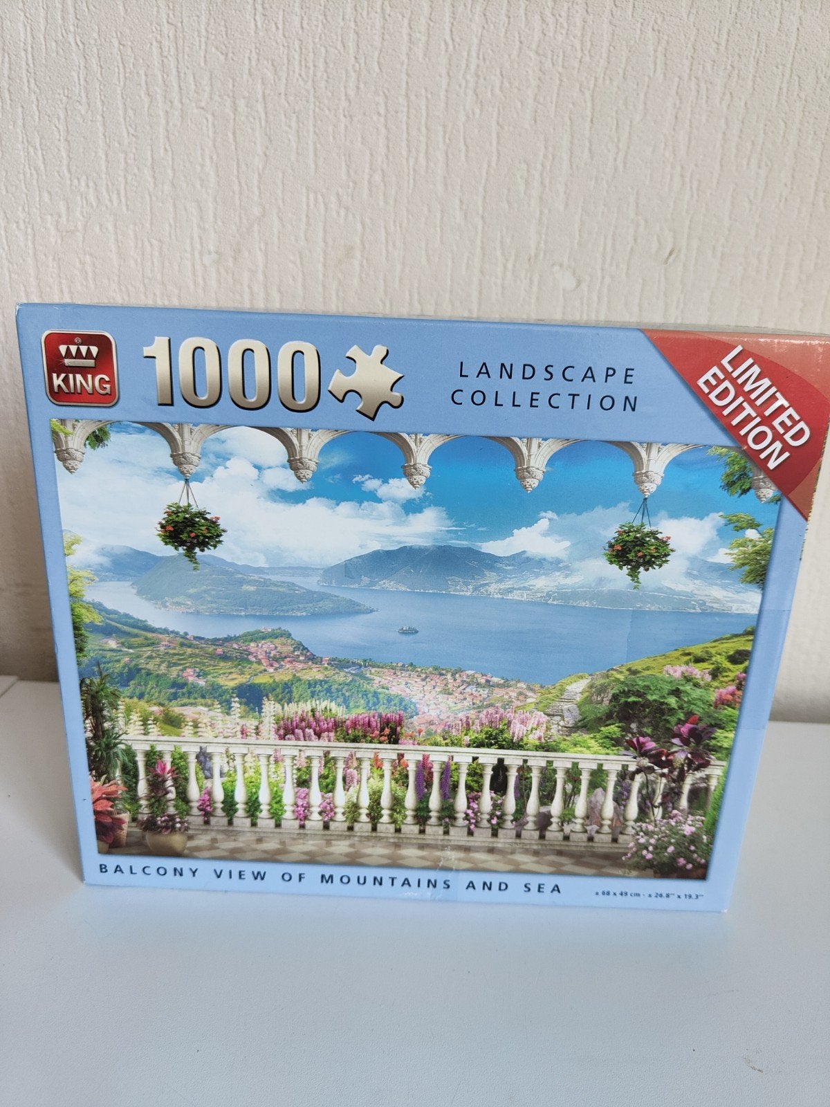King puzzel 1000 stukjes - Balkon uitzicht, Ophalen of Verzenden, 500 t/m 1500 stukjes, Zo goed als nieuw, Legpuzzel