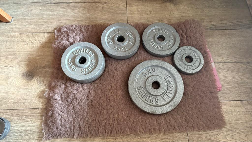 Gorilla Sports Halterschijven Set - Diverse Gewichten, Ophalen, Zo goed als nieuw, Armen, Halterschijven