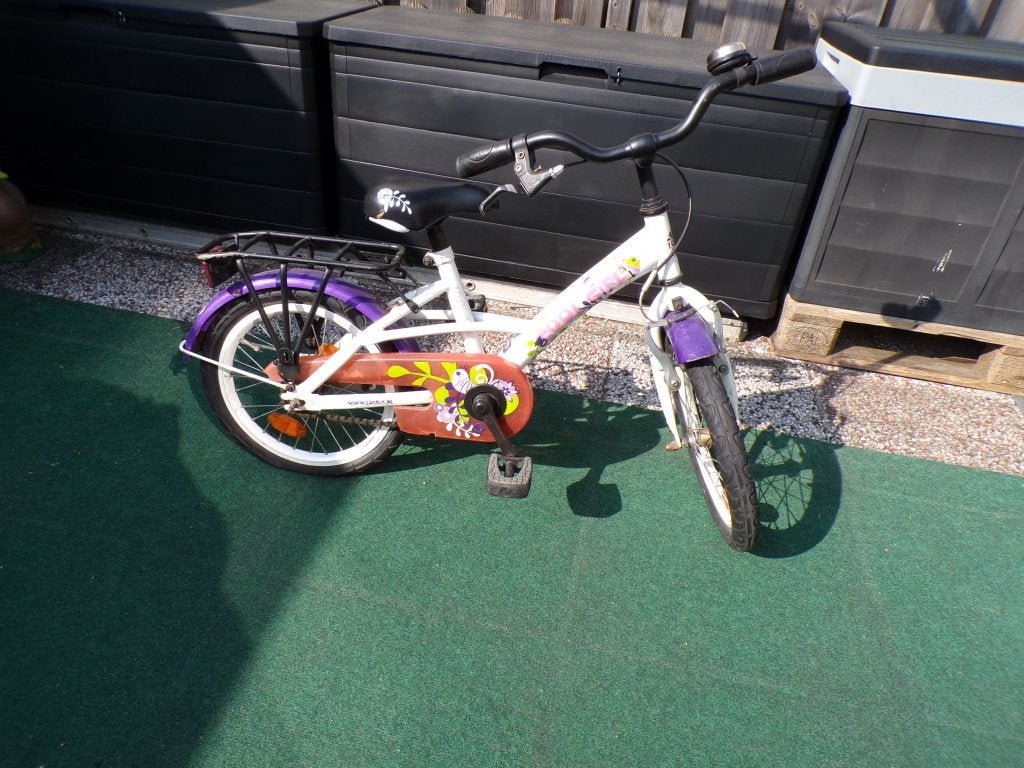 Loekie meisjesfiets 16 inch - achterband leeg, Ophalen, Terugtraprem, Loekie, 16 tot 20 inch