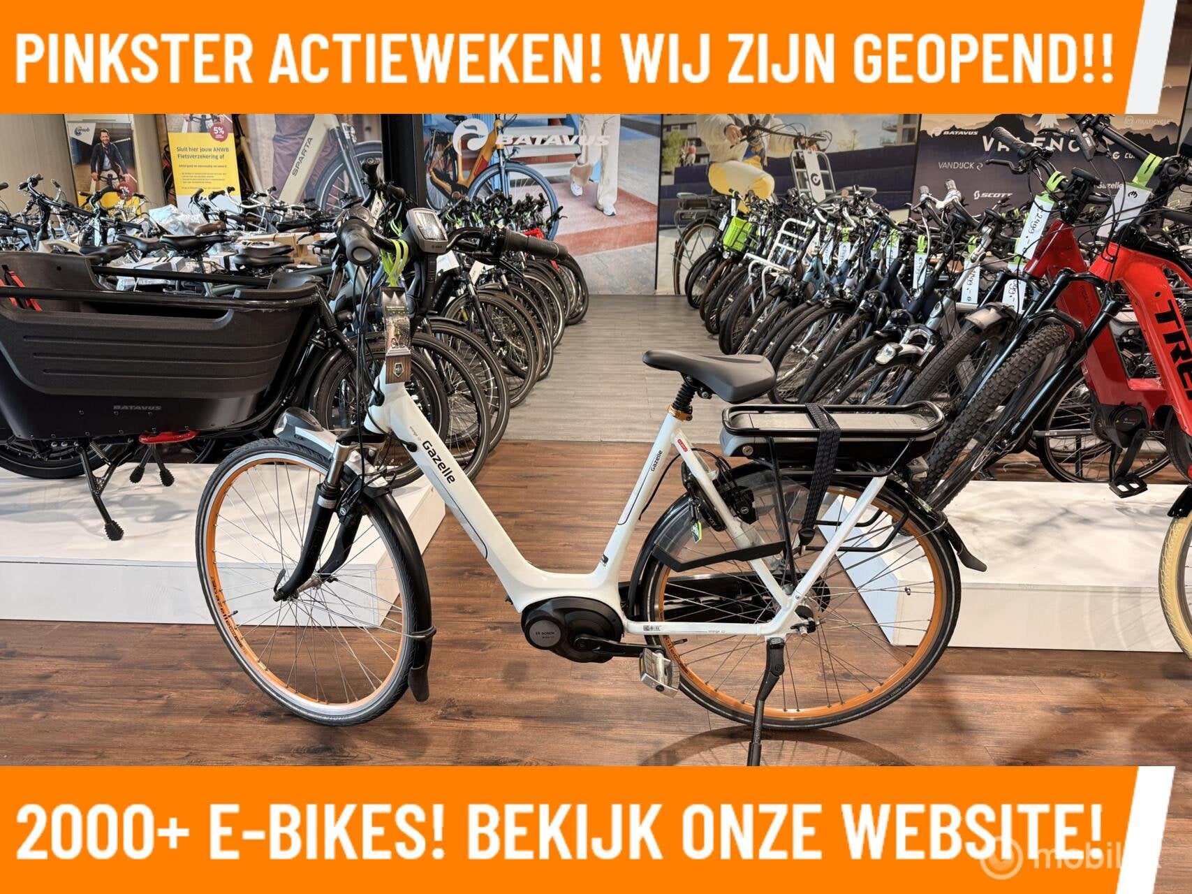 Groot aanbod elektrische fietsen €799–€999 bosch midde, Nieuw, Gazelle