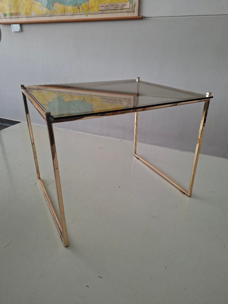 vintage design bijzettafel messing Hollywood regency jaren70, Antiek en Kunst, Antiek | Meubels | Tafels, Ophalen of Verzenden