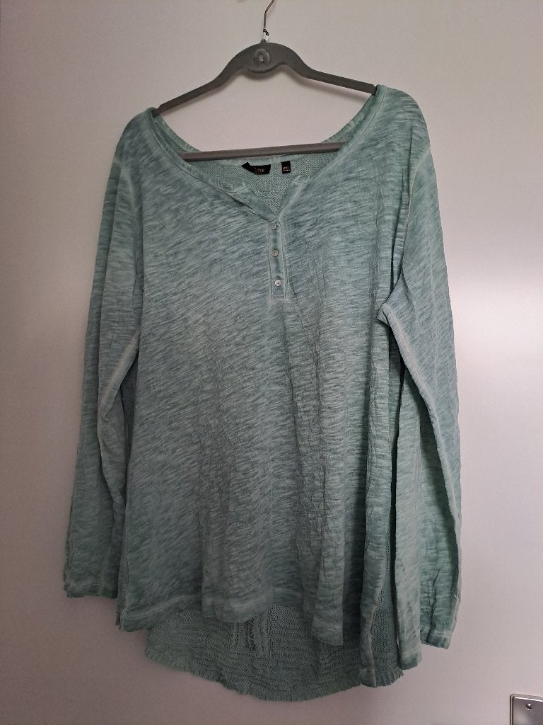 SoSoire groenig shirt met knoopjes en breiwerk maat XXL, Kleding | Dames, Maat 46/48 (XL) of groter, Ophalen of Verzenden, Lange mouw