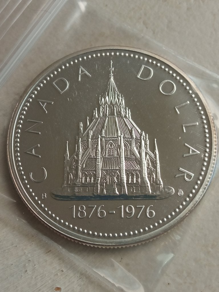 Canada 1 dollar 1976., Ophalen of Verzenden, Noord-Amerika, Losse munt, Zilver