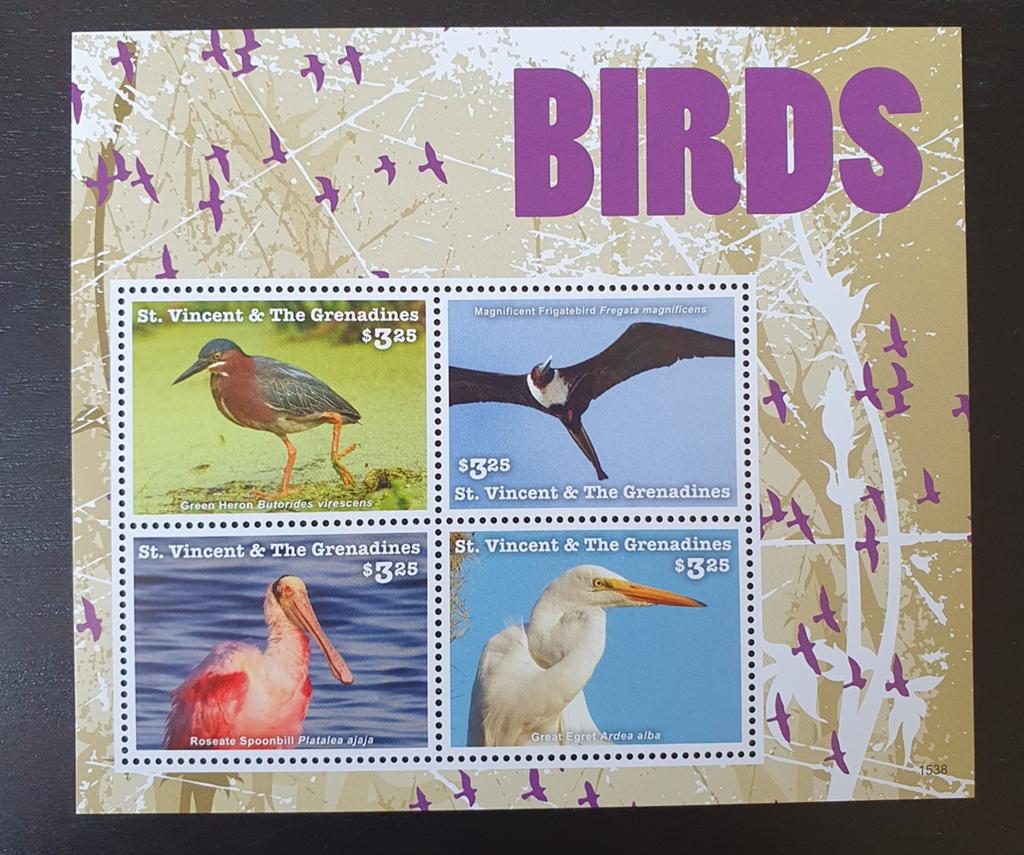 Sint Vincent 2015 Vogels Michel 7633-7636 postfris, Verzenden, Postfris, Dier of Natuur