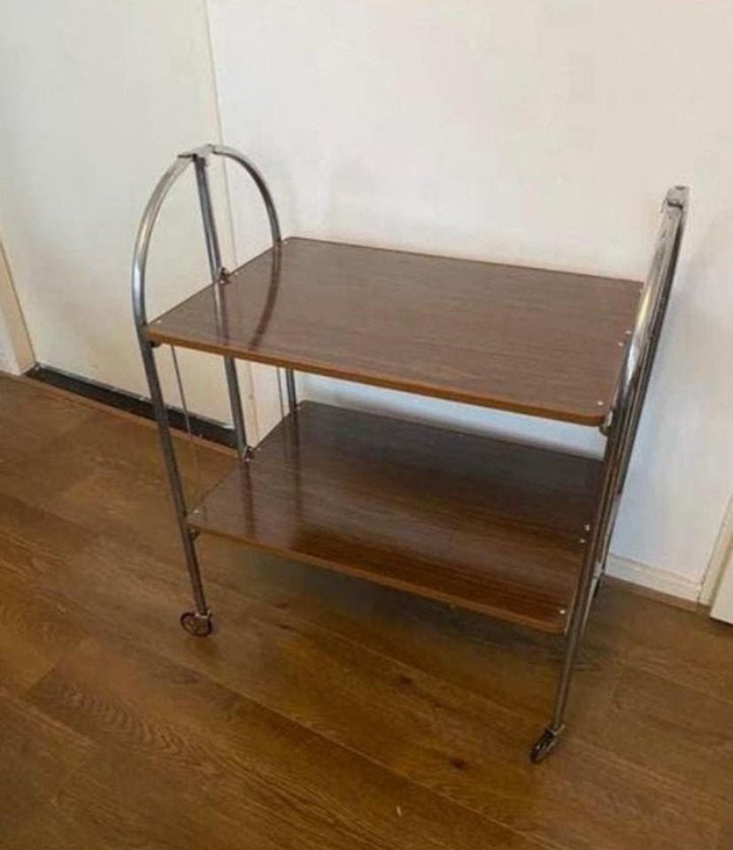 Vintage inklapbare barcart / drankkar / serveerwagen, Ophalen