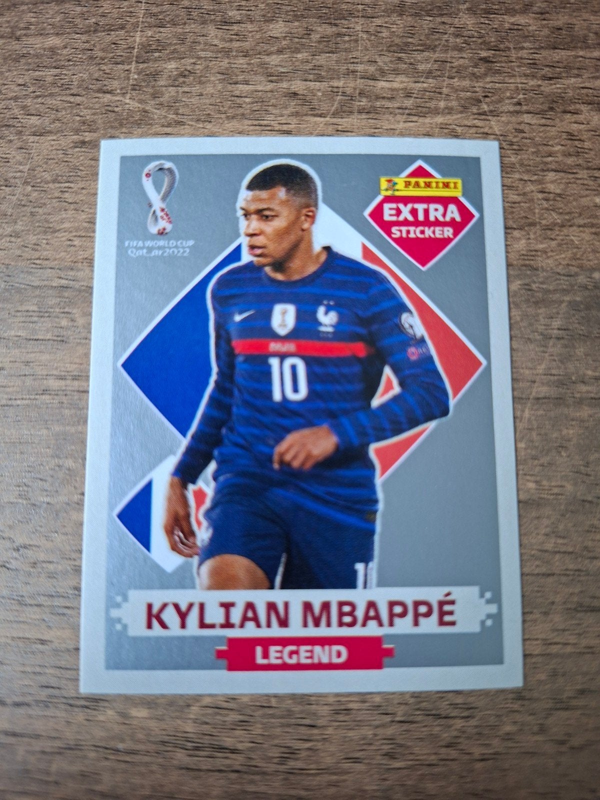 Panini, Mbappe, WK '22, Extra, Zilver., Ophalen of Verzenden, Zo goed als nieuw, Buitenlandse clubs, Poster, Plaatje of Sticker