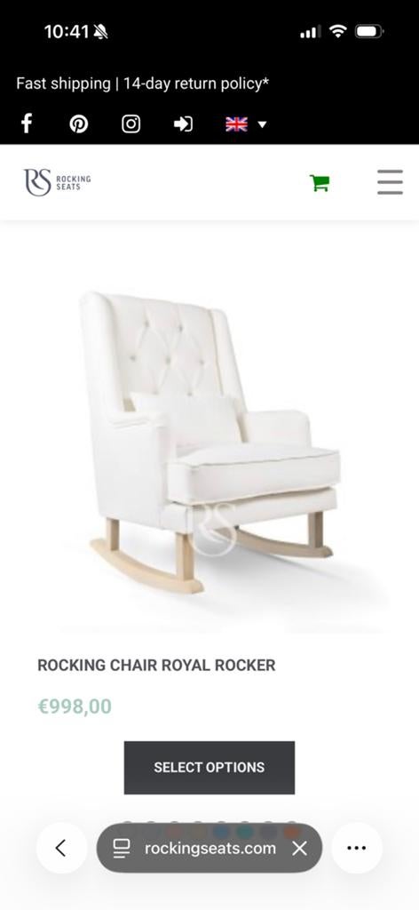 Rocking seats / schommelstoel met voetenbankje, Gebruikt, Klassiek, Ophalen of Verzenden, 75 tot 100 cm