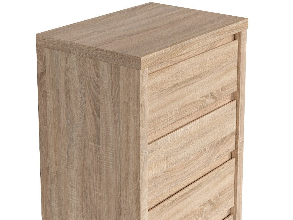 VOORRAAD Sonoma eiken ladekast Casper (greeploos) NIEUW, 5 laden of meer, Overige materialen, Nieuw, Snelle levering, vakkundig laten monteren, nieuw, structuur