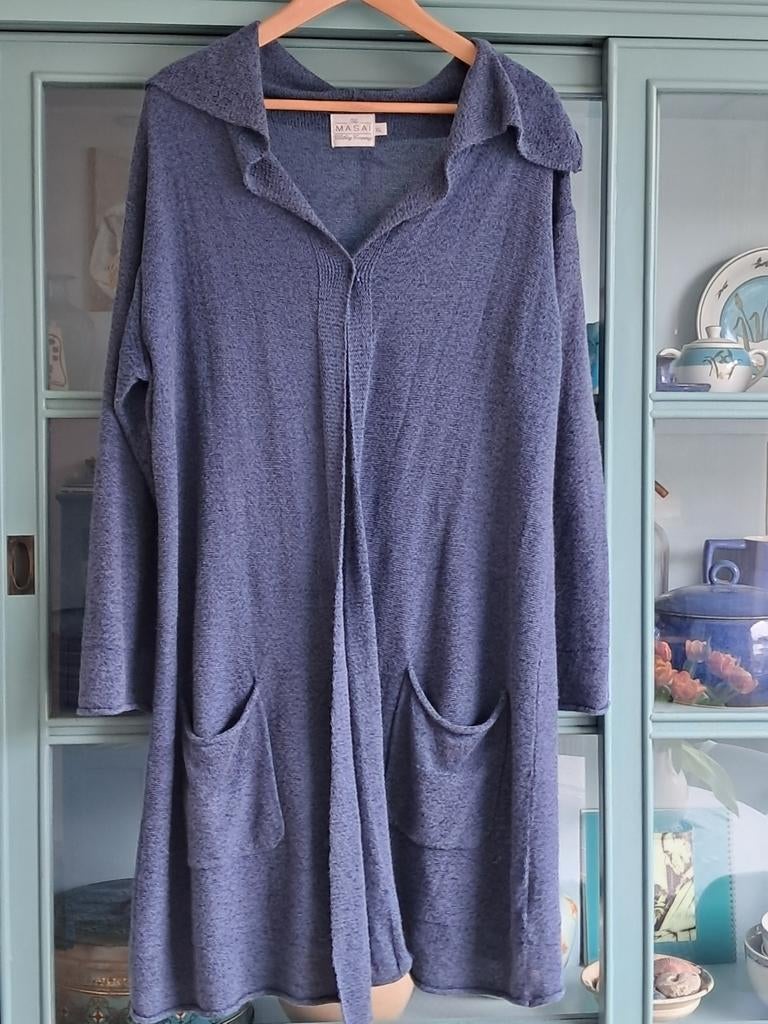 MASAI linnen vest XL, Kleding | Dames, Ophalen of Verzenden, Zo goed als nieuw, Maat 46/48 (XL) of groter, Blauw