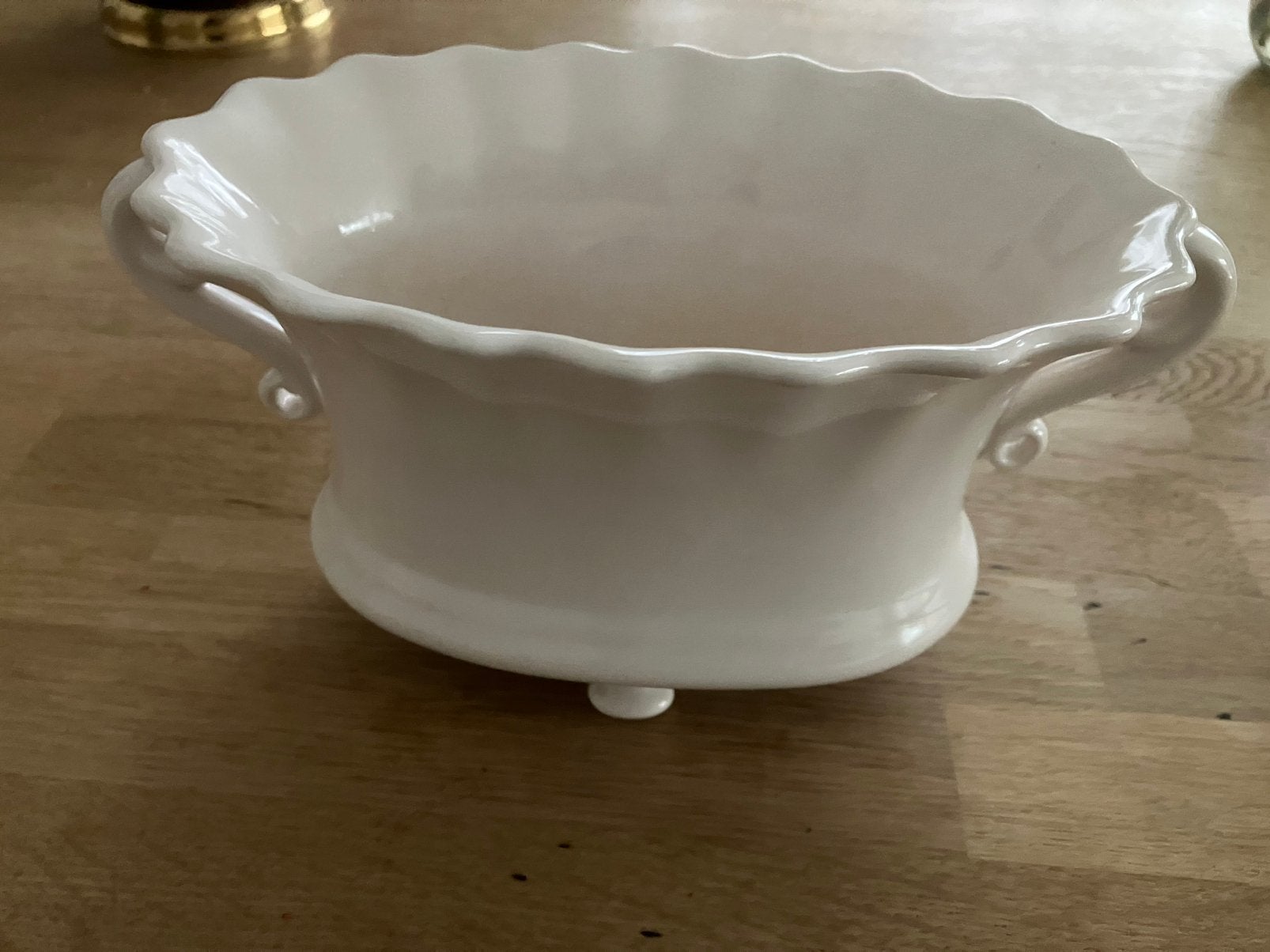 Witte keramische bloempot, Ophalen of Verzenden