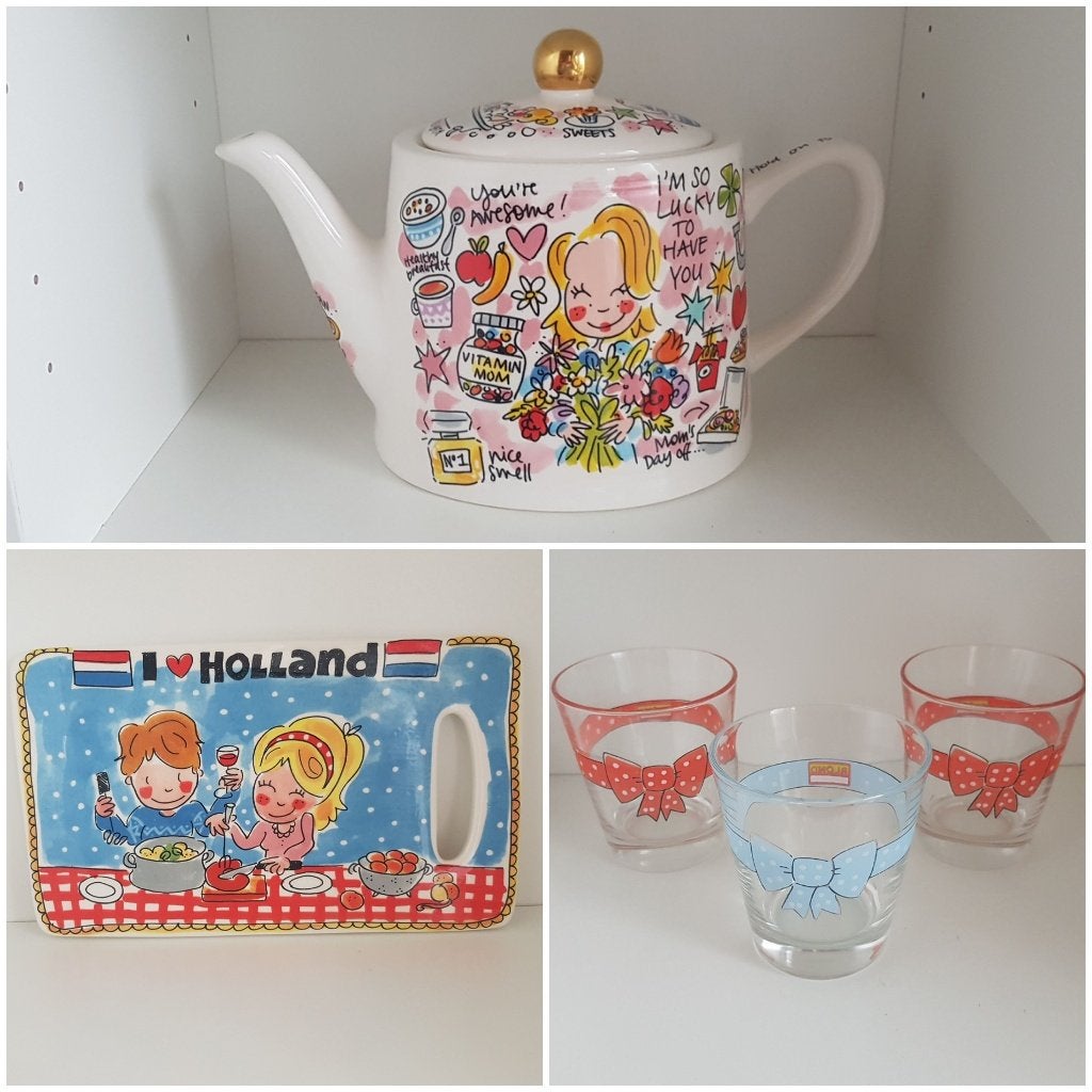 Blond Amsterdam Servies oa. Theepot, Borden, Mokken, Glazen, Gebruikt, Ophalen of Verzenden, Aardewerk, Blond Amsterdam