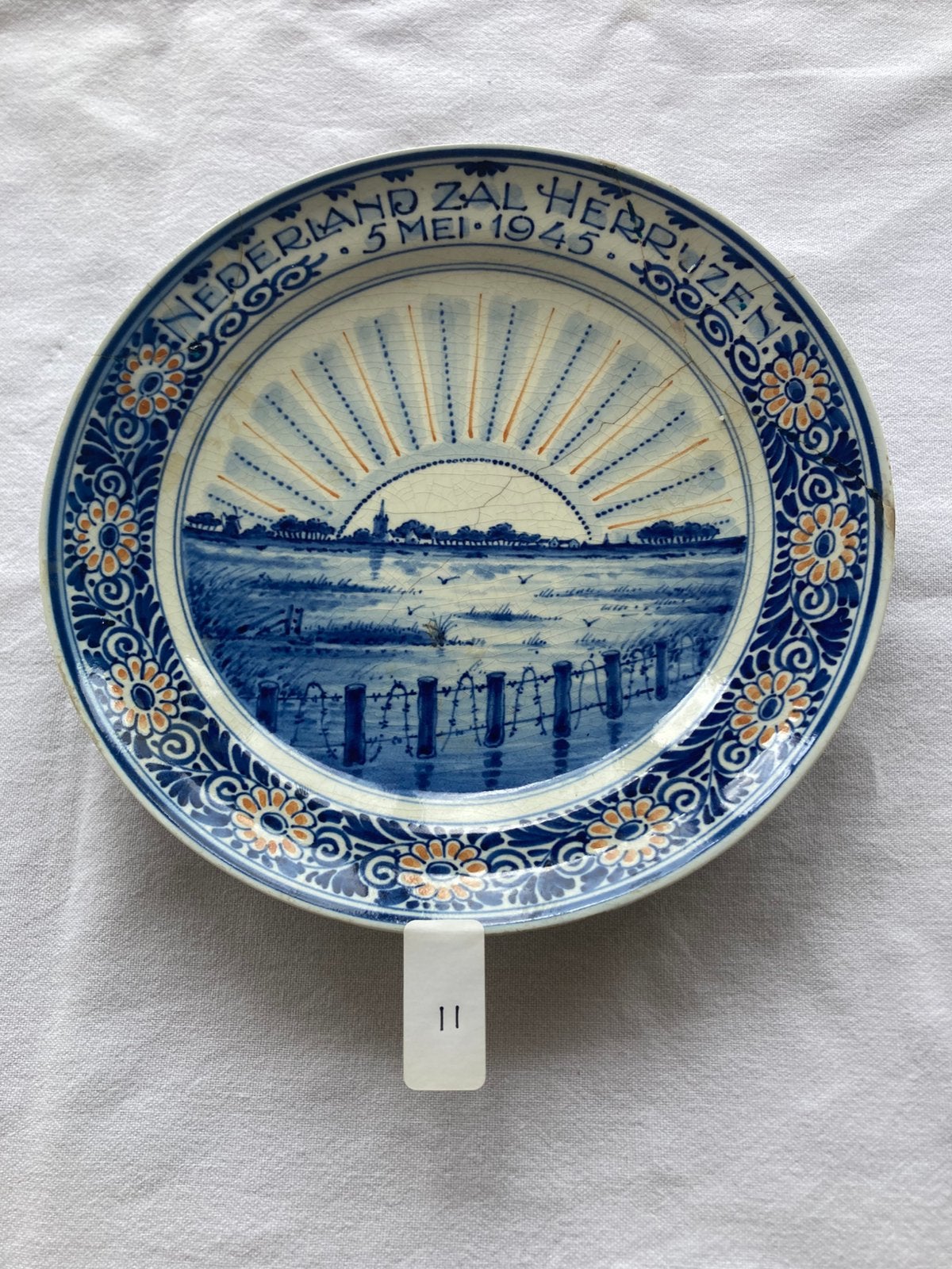 Delfts Blauw Bevrijdingsbord 5 Mei 1945, Antiek en Kunst, Ophalen