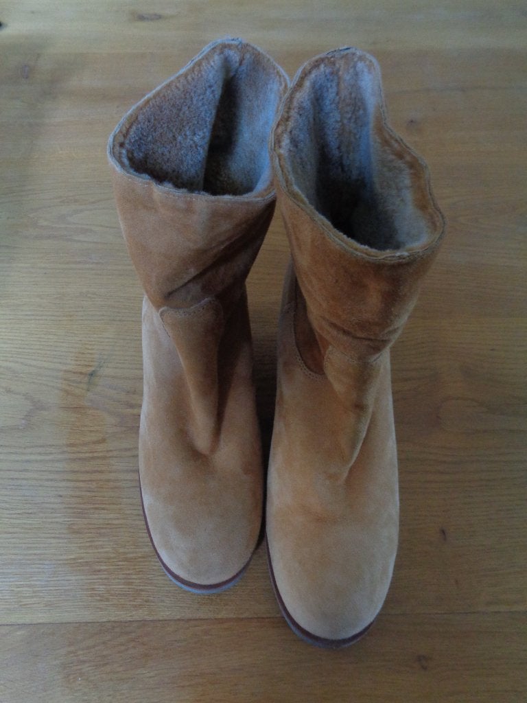 SHABBIES AMSTERDAM suede enkellaarsjes:mt 40(zie info), Lage of Enkellaarzen, Ophalen of Verzenden, Zo goed als nieuw, Bruin