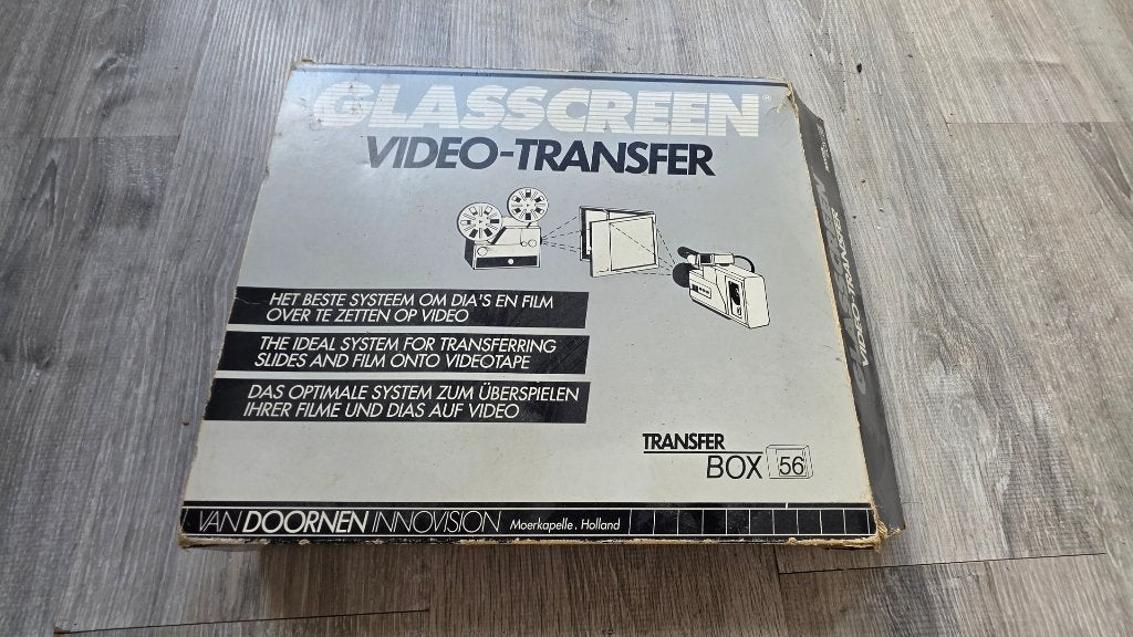 Glasscreen Video-Transfer Box 56 voor dia's en film, Ophalen of Verzenden, Handmatig, Gebruikt