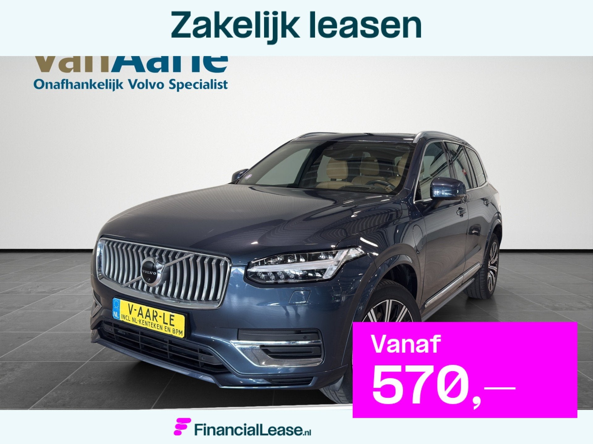 Volvo XC90 T8 Aut Inscription ACC Panodak Luxe-interieur 390, Gebruikt, 4 cilinders, Blauw, 7 stoelen