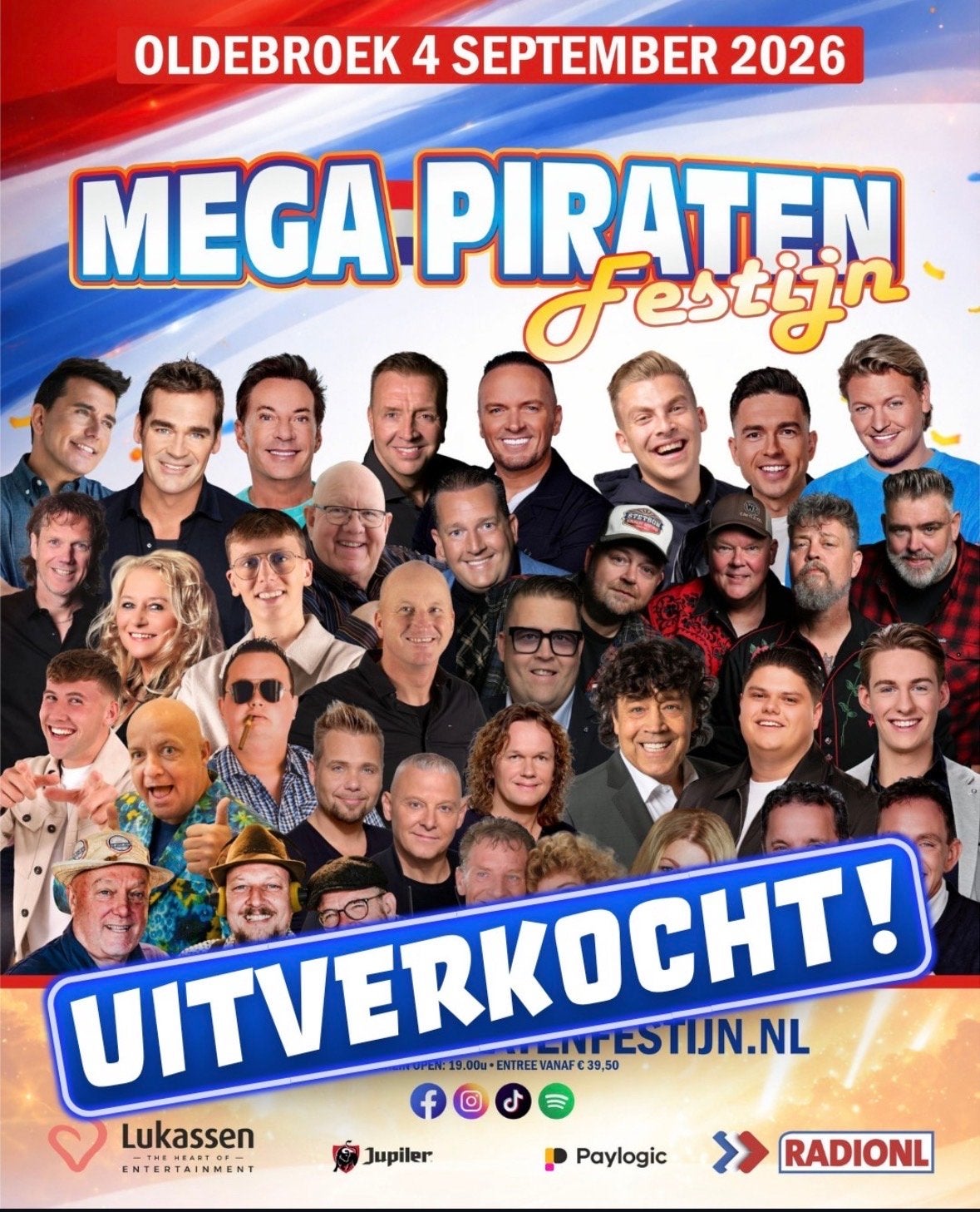 Mega piraten festijn Oldebroek 1 ticket staanplaatsen, Tickets en Kaartjes, Evenementen en Festivals, Drie personen of meer