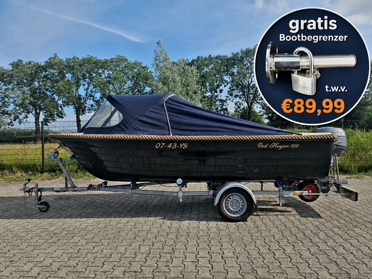 Vaarbewijs vrij OudHuijzer 500 Yamaha 25pk 4-takt, 50 cm, Zonnedek, 5 m, Ophalen of Verzenden