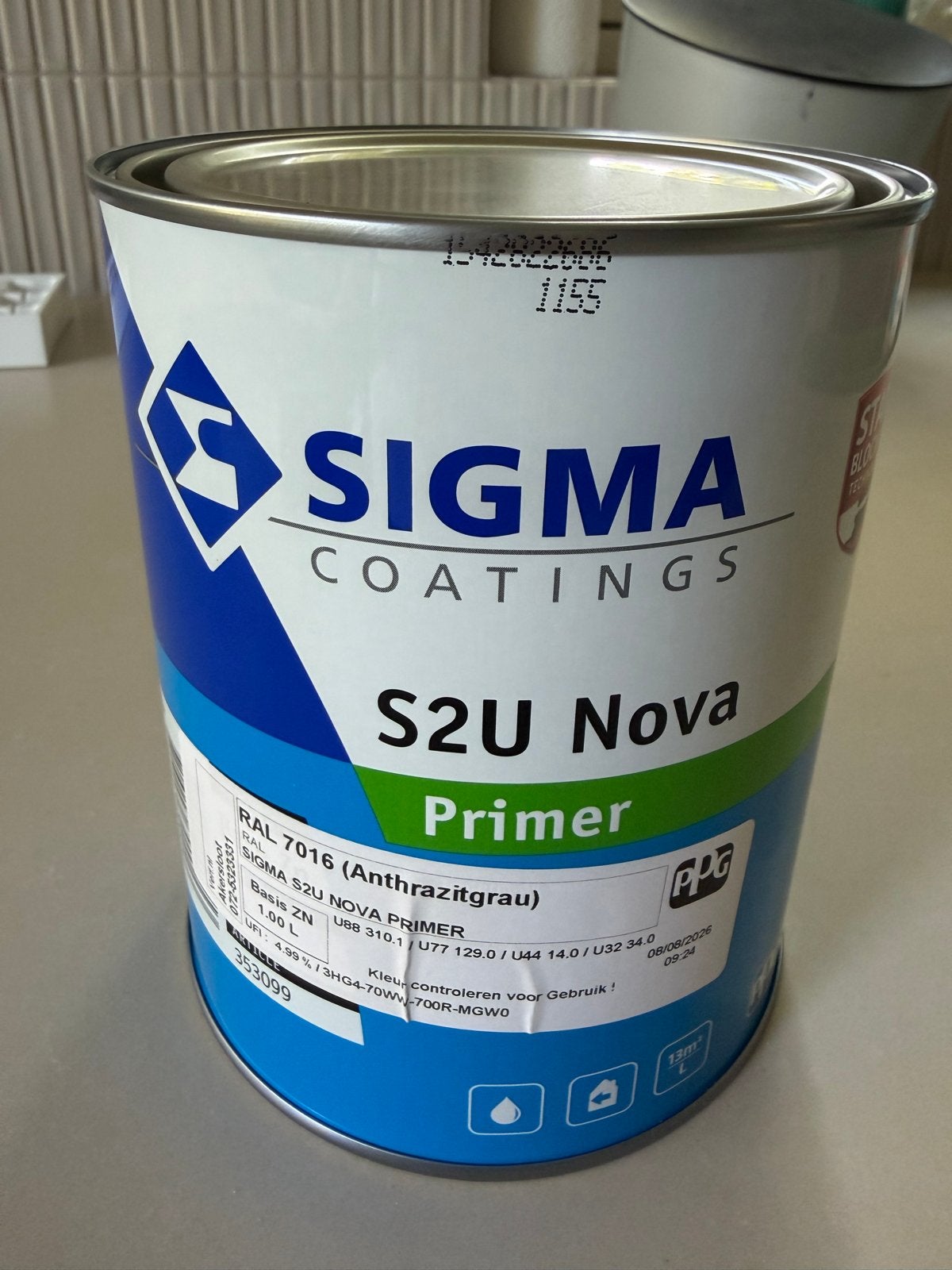 Sigma S2U Nova Primer RAL 7016 Antraciet (ongeopend), Ophalen, Nieuw, Verf, Grijs
