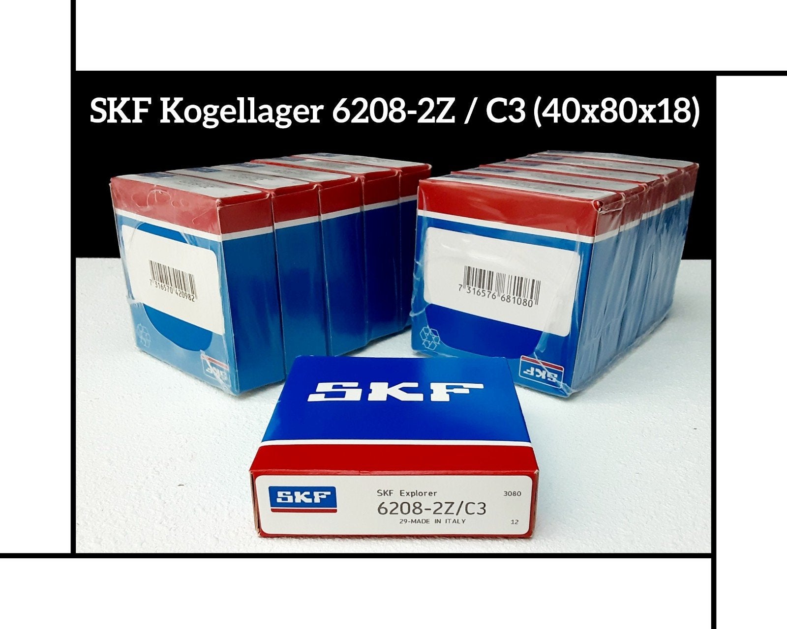 11 x SKF Kogellager 6208-2Z / C3 - (40x80x18) - Nieuw, Ophalen of Verzenden, Nieuw