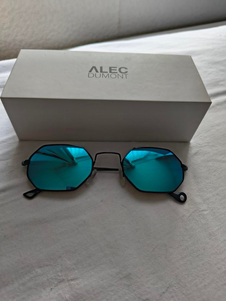 Alec Dumont Zonnebril Nieuw in Doos met Toebehoren, Overige merken, Zonnebril, Blauw, Nieuw