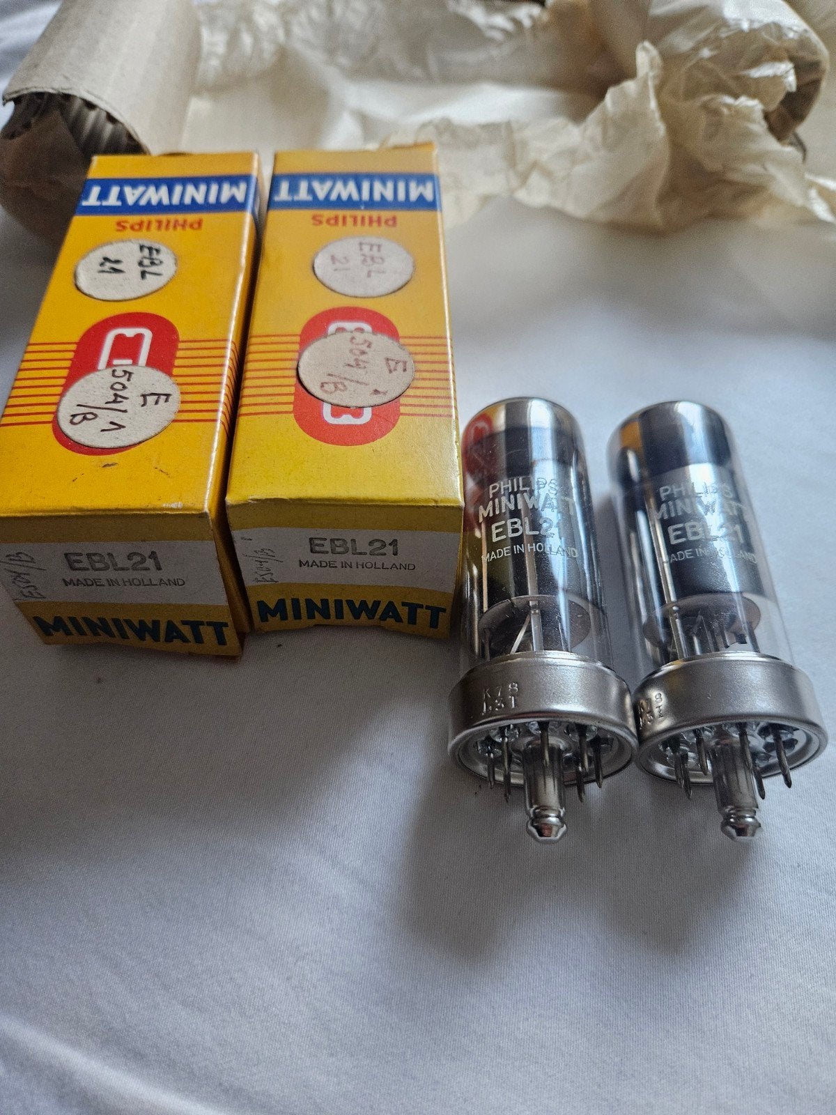 Philips Miniwatt EBL21 buizen in originele doos, Ophalen of Verzenden