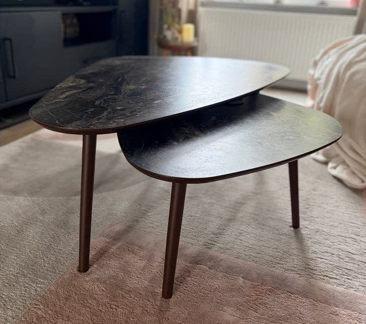 Salontafel set van 2 (driehoekig) - Coco Maison, Huis en Inrichting, Ophalen, Overige materialen, 100 tot 150 cm, 50 tot 100 cm