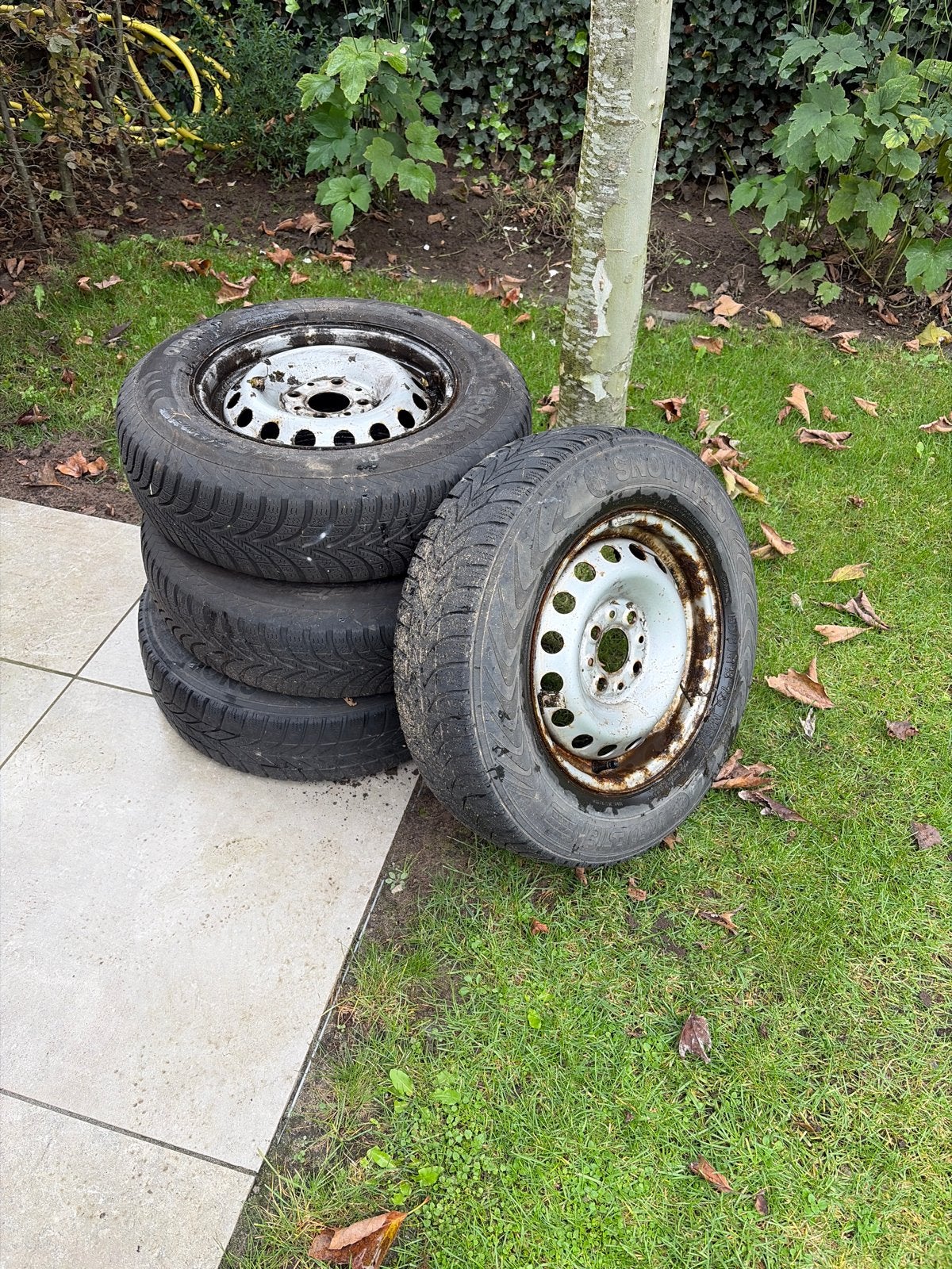 Winterbanden Fiat Panda, stalen velg., Ophalen, Gebruikt, Winterbanden, Banden en Velgen