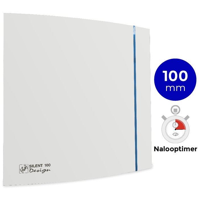 S&P SILENT DESIGN 100 CRZ badkamer/toilet ventilator timer, Ophalen of Verzenden, Nieuw, Ventilator