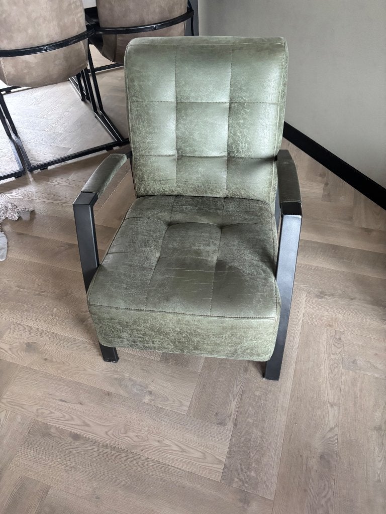 Relax stoel kleur groen zwart metaal, Ophalen, Metaal, Overige kleuren, Lounge