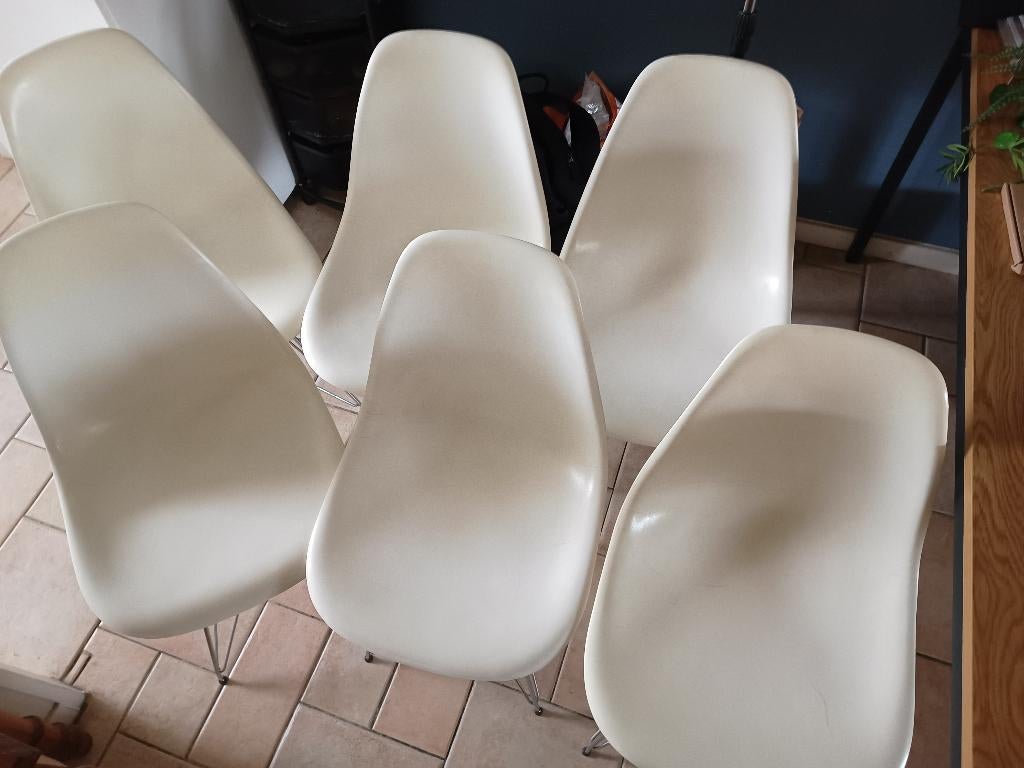 6 Dining chairs on sale, Gebruikt, Wit, Ophalen of Verzenden, Metaal