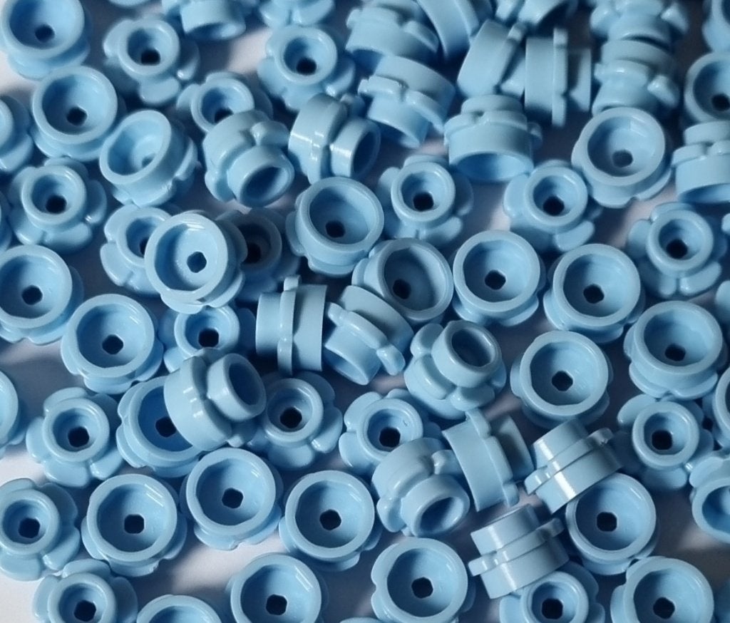 Lego 1x1 round plate with flower, Bright light blue(per 100), Ophalen of Verzenden, Nieuw, Losse stenen, Lego