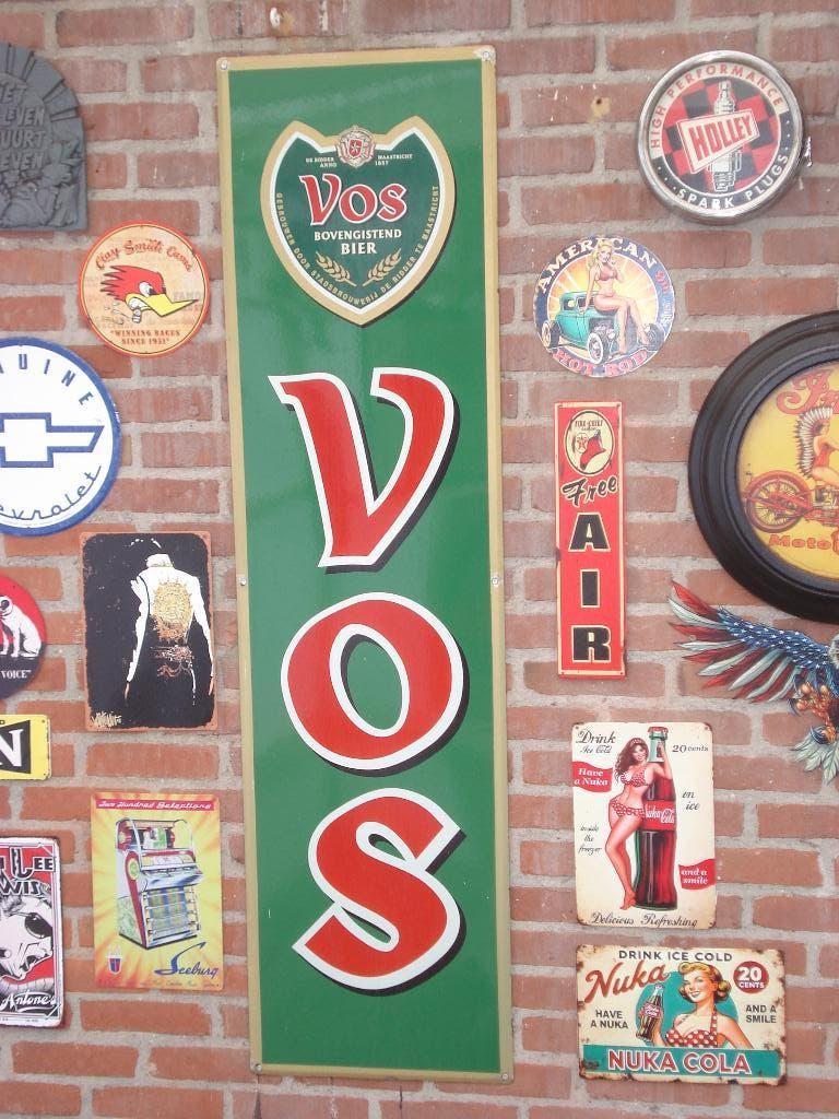 emaille Bord  Vos Bier  150 x 40 CM, Verzamelen, Merken en Reclamevoorwerpen, Ophalen, Zo goed als nieuw, Reclamebord