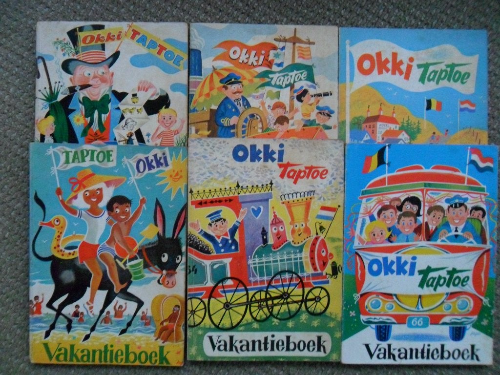 vakantieboeken Okki en Taptoe: 14 edities (1961-1974), Boeken, Meerdere stripboeken, Ophalen of Verzenden, Gelezen