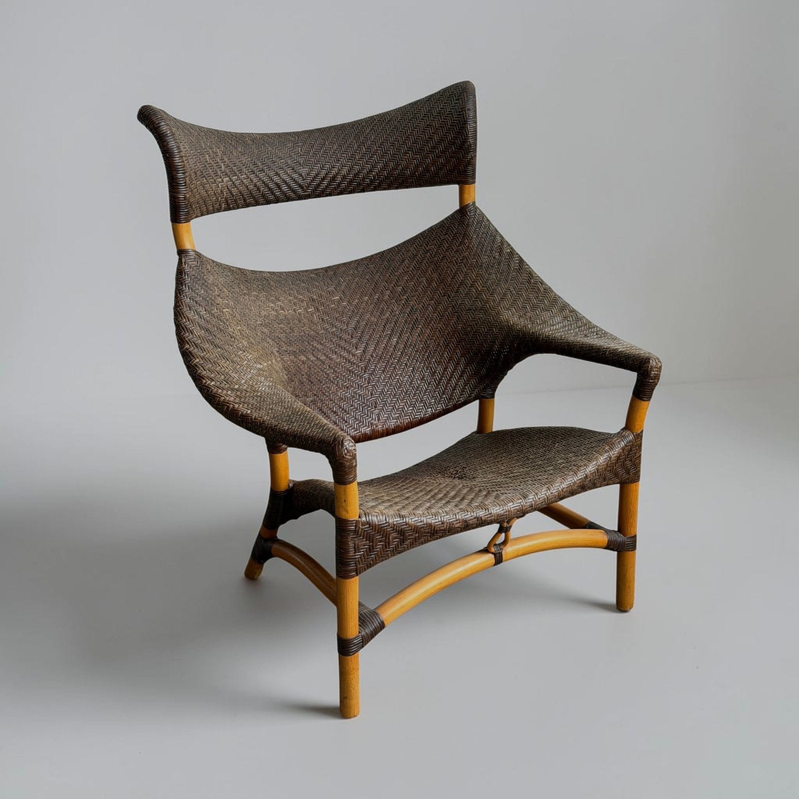 YUZURU YAMAKAWA – Design fauteuil, jaren 80 (Japan) rotan, Ophalen, Gebruikt, Bruin, Design