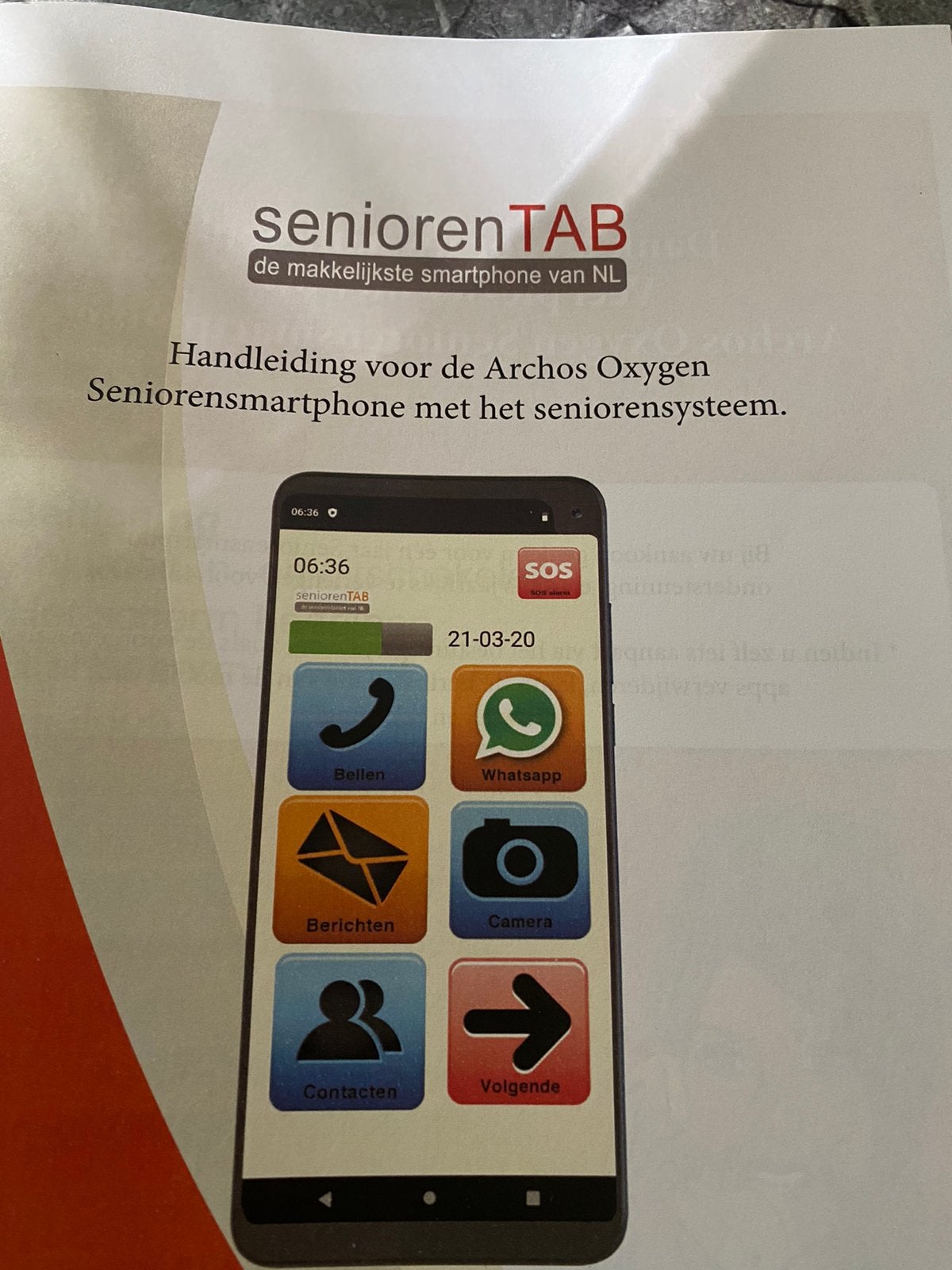 Senioren TAB Archos Oxygen senioren smartphone, Ophalen of Verzenden, Zo goed als nieuw