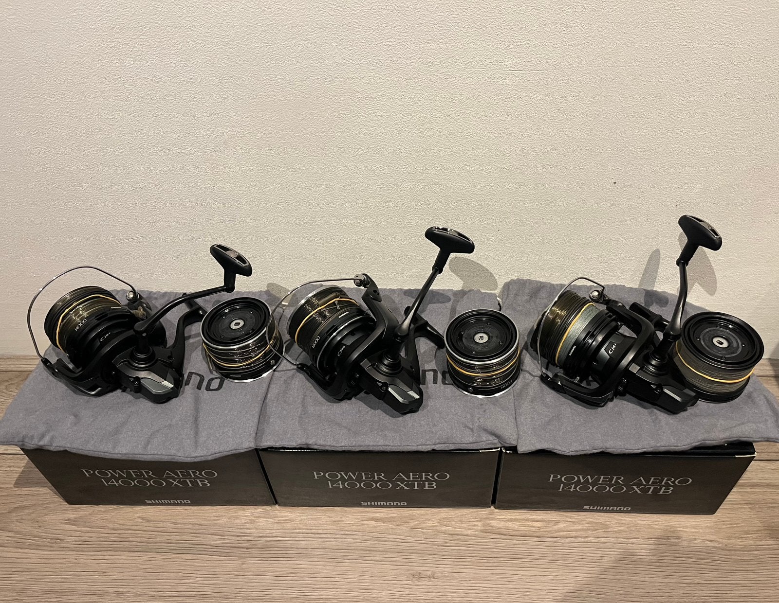 ZGAN 3x Shimano Power Aero 14000 XTB, Watersport en Boten, Hengelsport | Karpervissen, Ophalen of Verzenden, Zo goed als nieuw