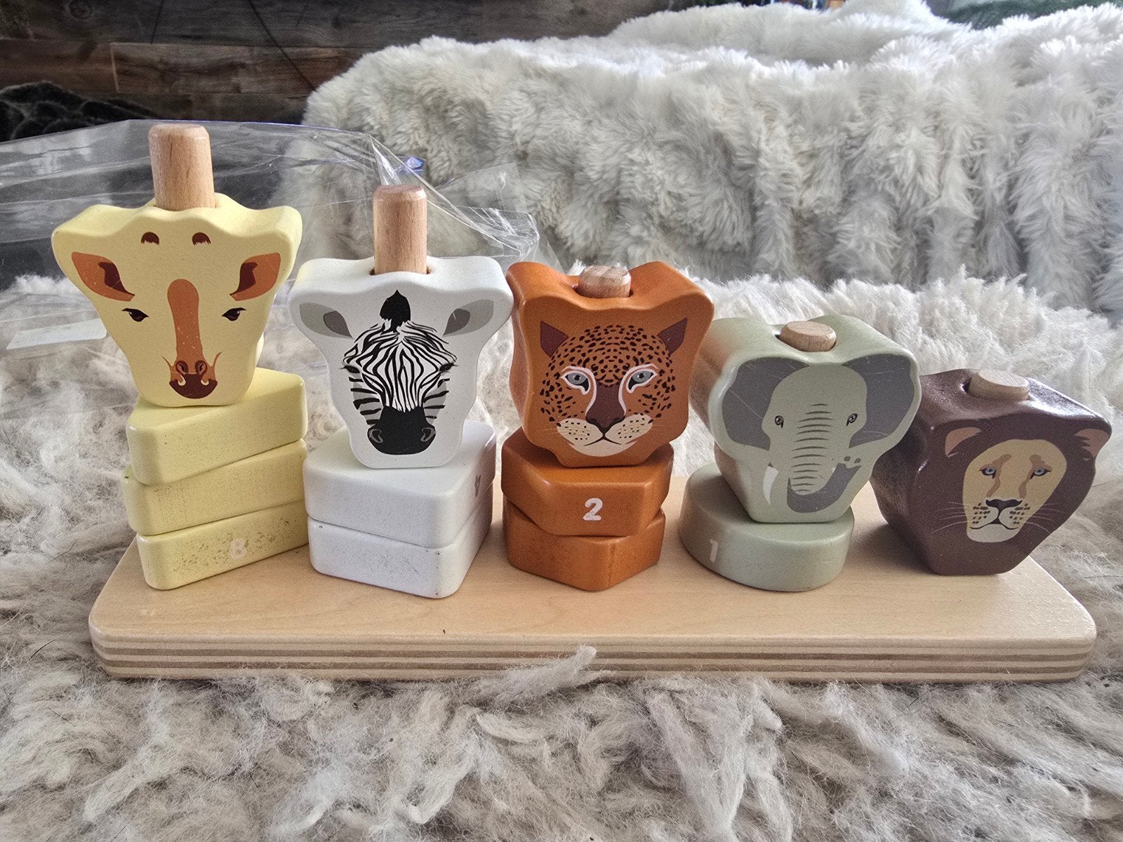 Houten Stapeltoren Dieren Safari Thema, Ophalen of Verzenden, Overige typen