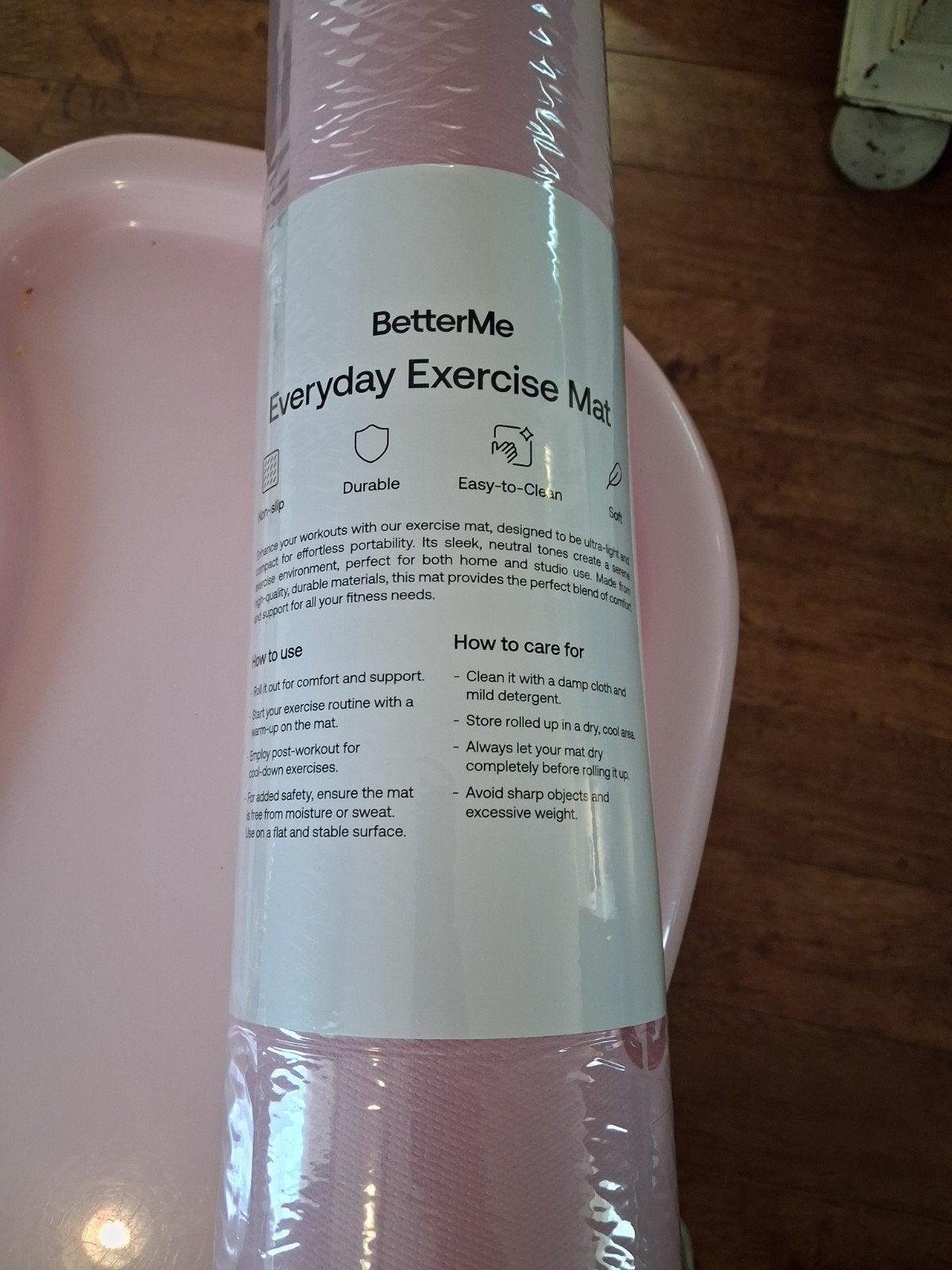 BetterMe Everyday Exercise Mat - Roze Fitnessmat, Sport en Fitness, Fitnessmaterialen, Ophalen of Verzenden, Nieuw, Fitnessmat