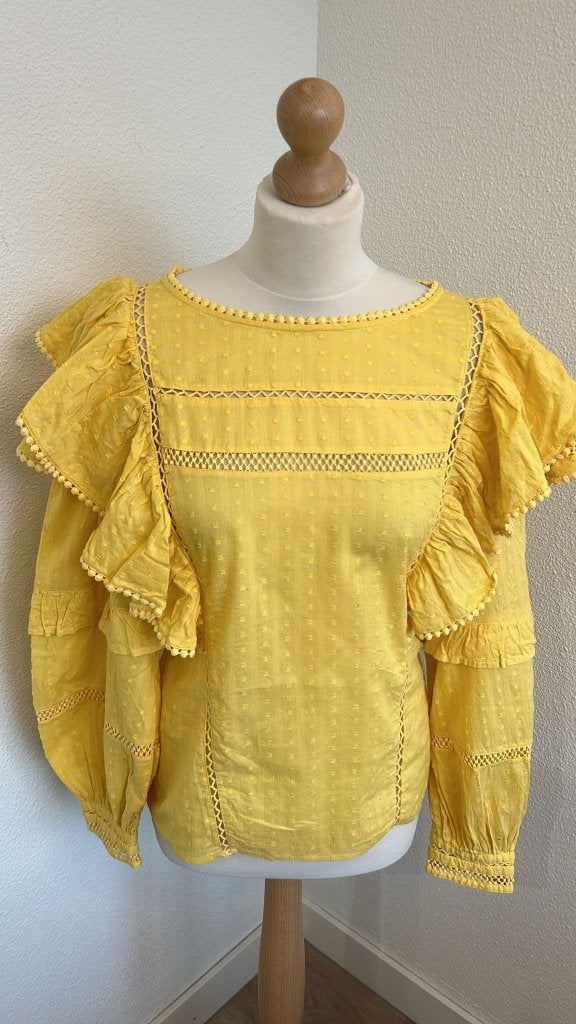Fabienne Chapot maat 40 gele Katie top 742, Kleding | Dames, Blouses en Tunieken, Maat 38/40 (M), Geel, Ophalen of Verzenden, Zo goed als nieuw