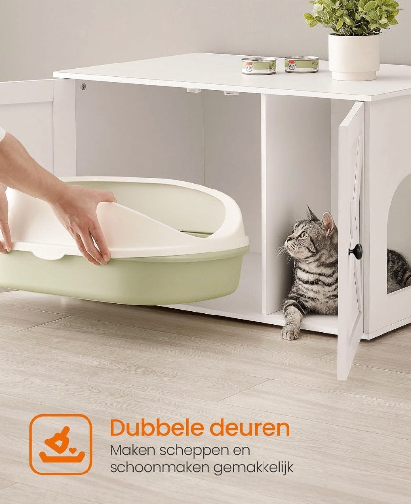 Kattenbak kast / Kattenhuis wit 80 x 53 x 50 cm, Ophalen, Nieuw, Gesloten